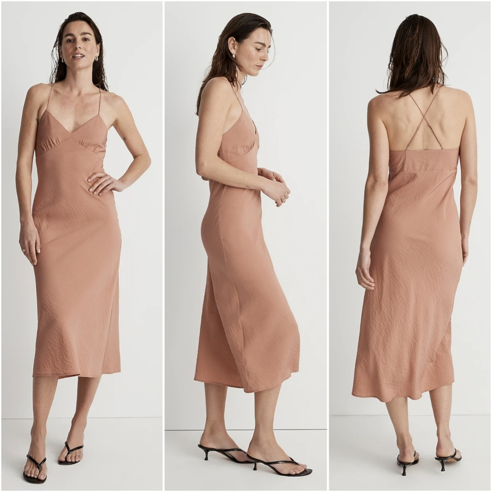 Madewell Layton Midi Slip Dress Size 14 in Dried Rose